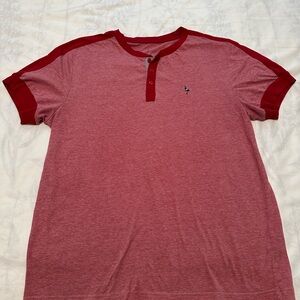 Red Short Sleeve Tee with Classic Casual Cut